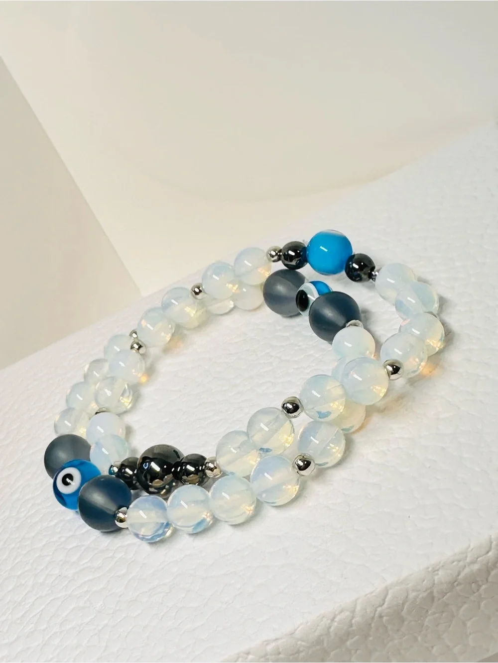Two Opalite & Hematite beads Bracelets